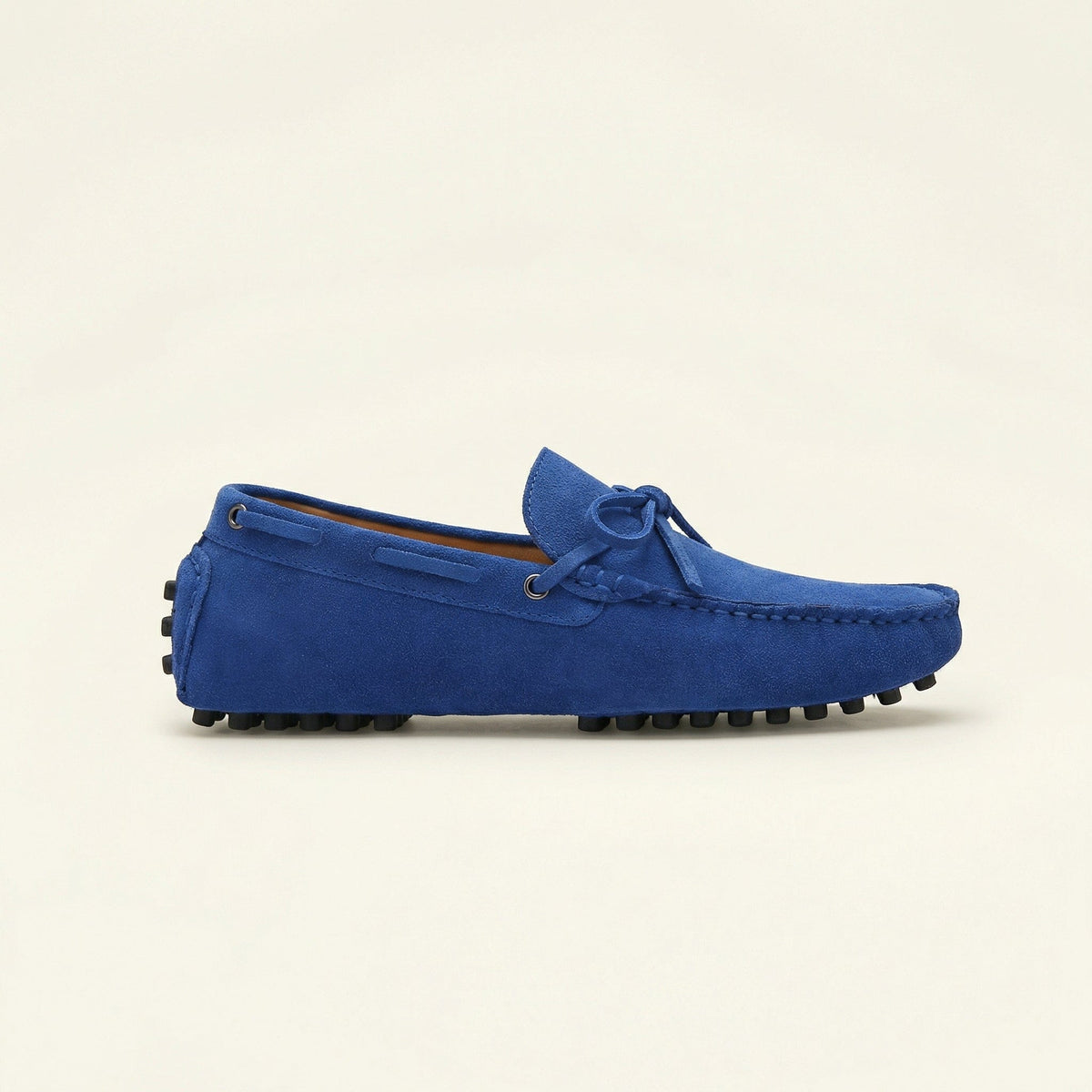 Contrast-Lace Suede Driving Loafer