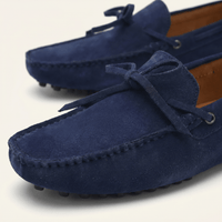 Contrast-Lace Suede Driving Loafer