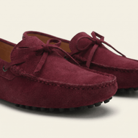 Contrast-Lace Suede Driving Loafer