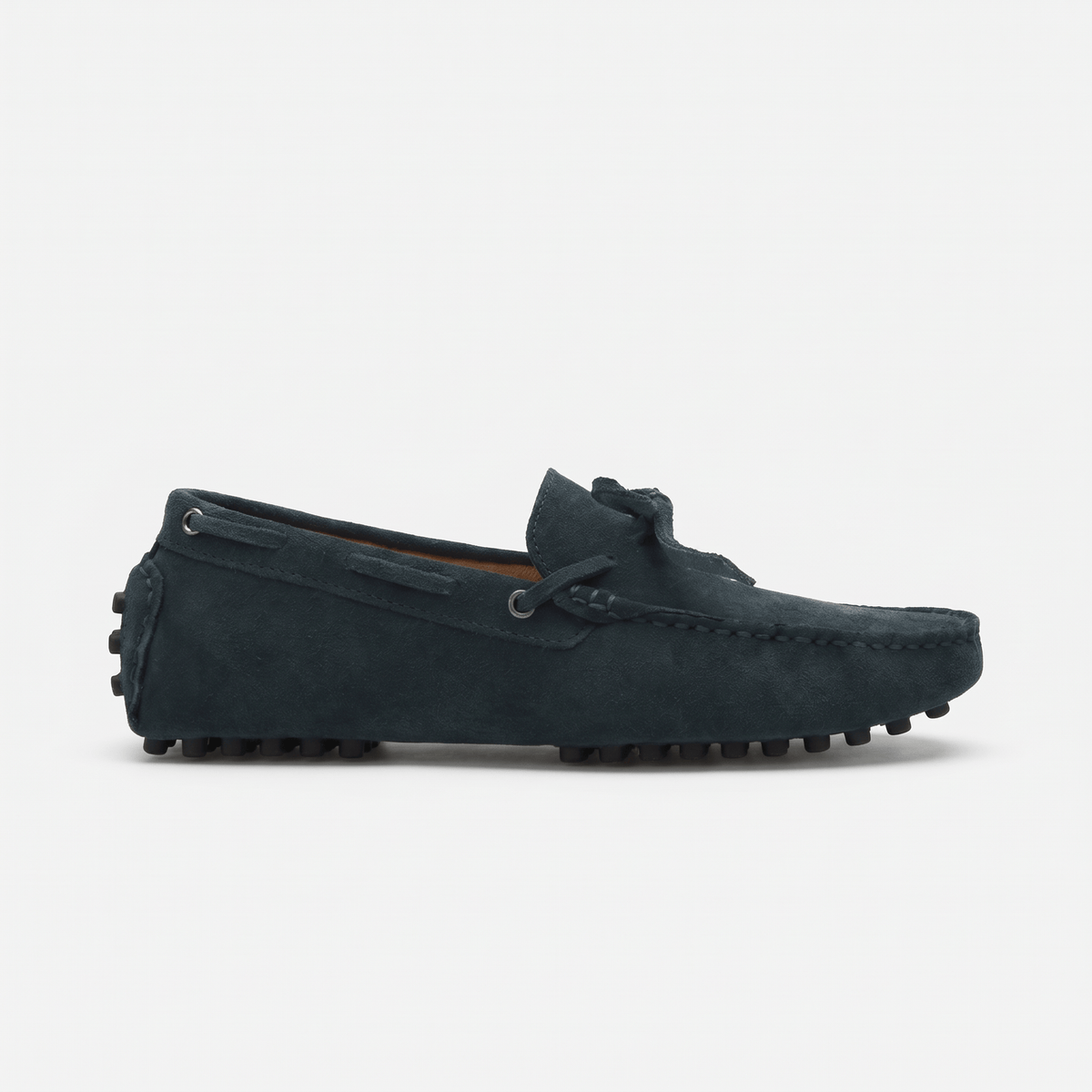 Contrast-Lace Suede Driving Loafer