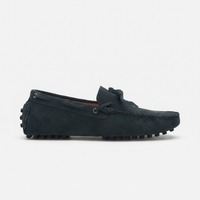 Contrast-Lace Suede Driving Loafer
