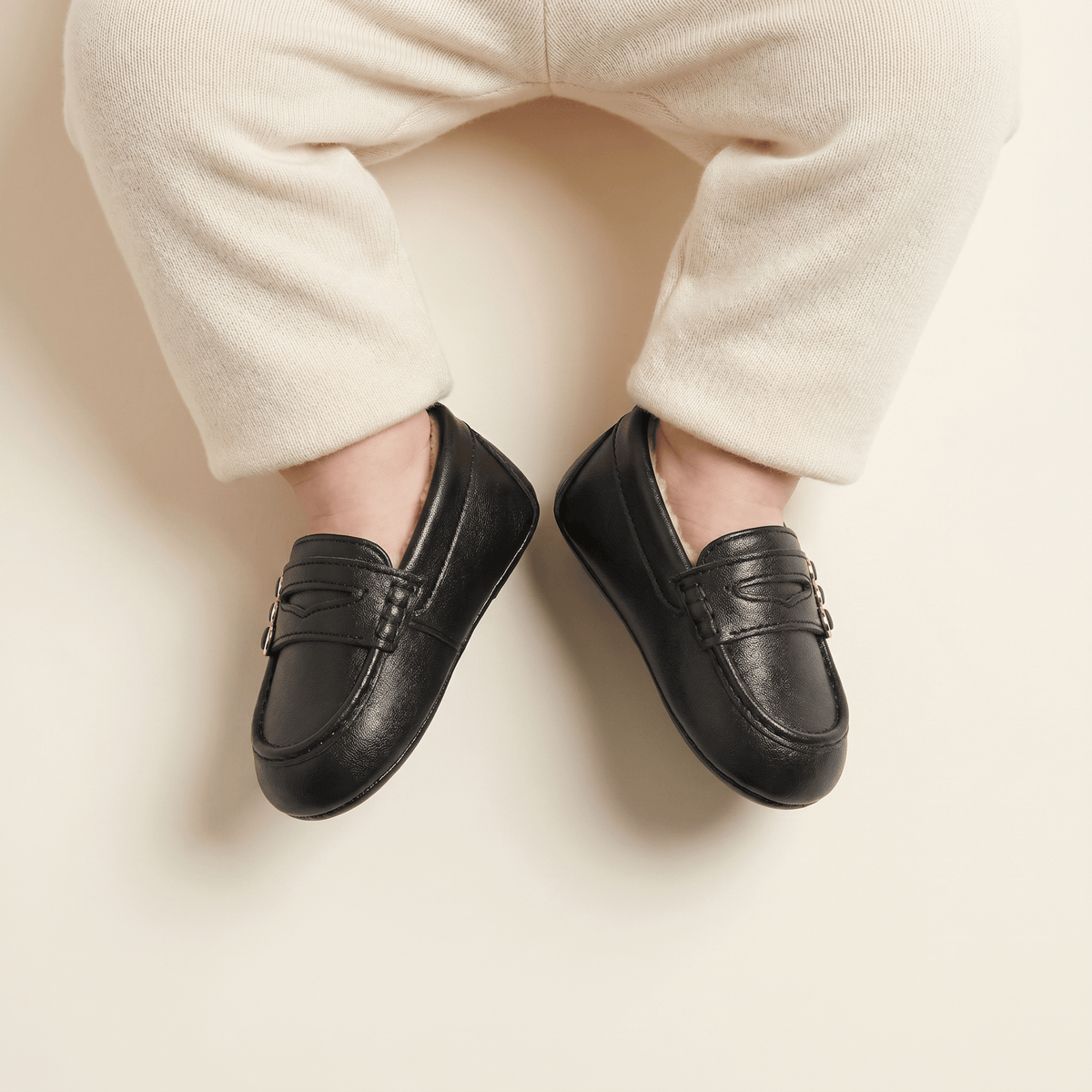 Fur-Lined Baby Strap Loafer
