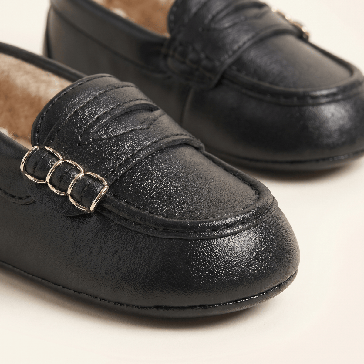 Fur-Lined Baby Strap Loafer