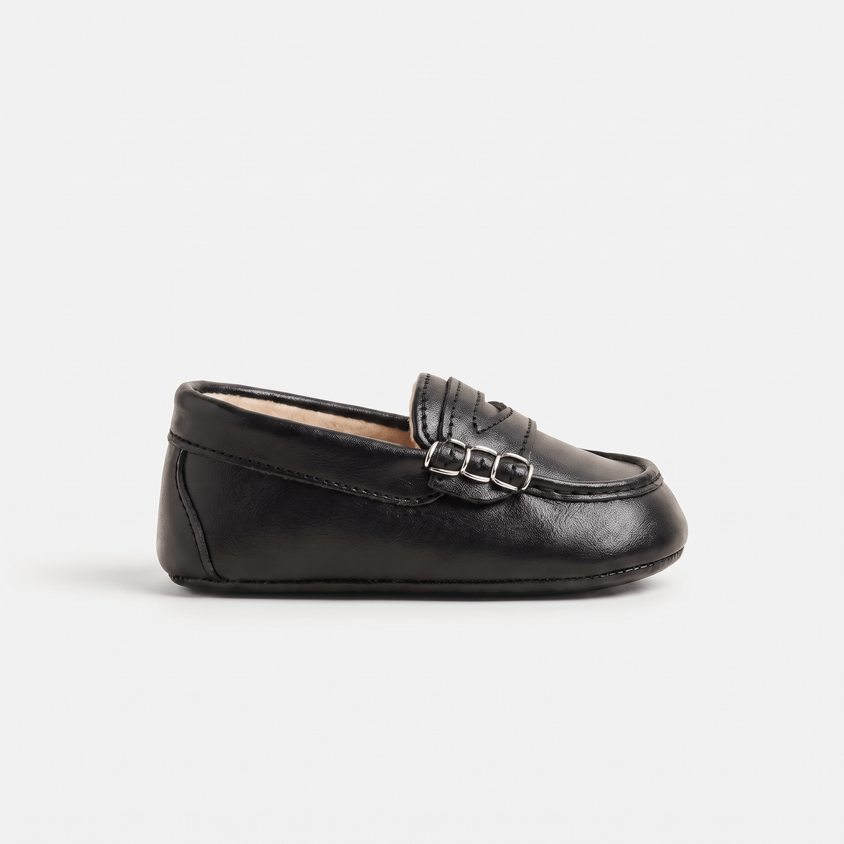 Fur-Lined Baby Strap Loafer
