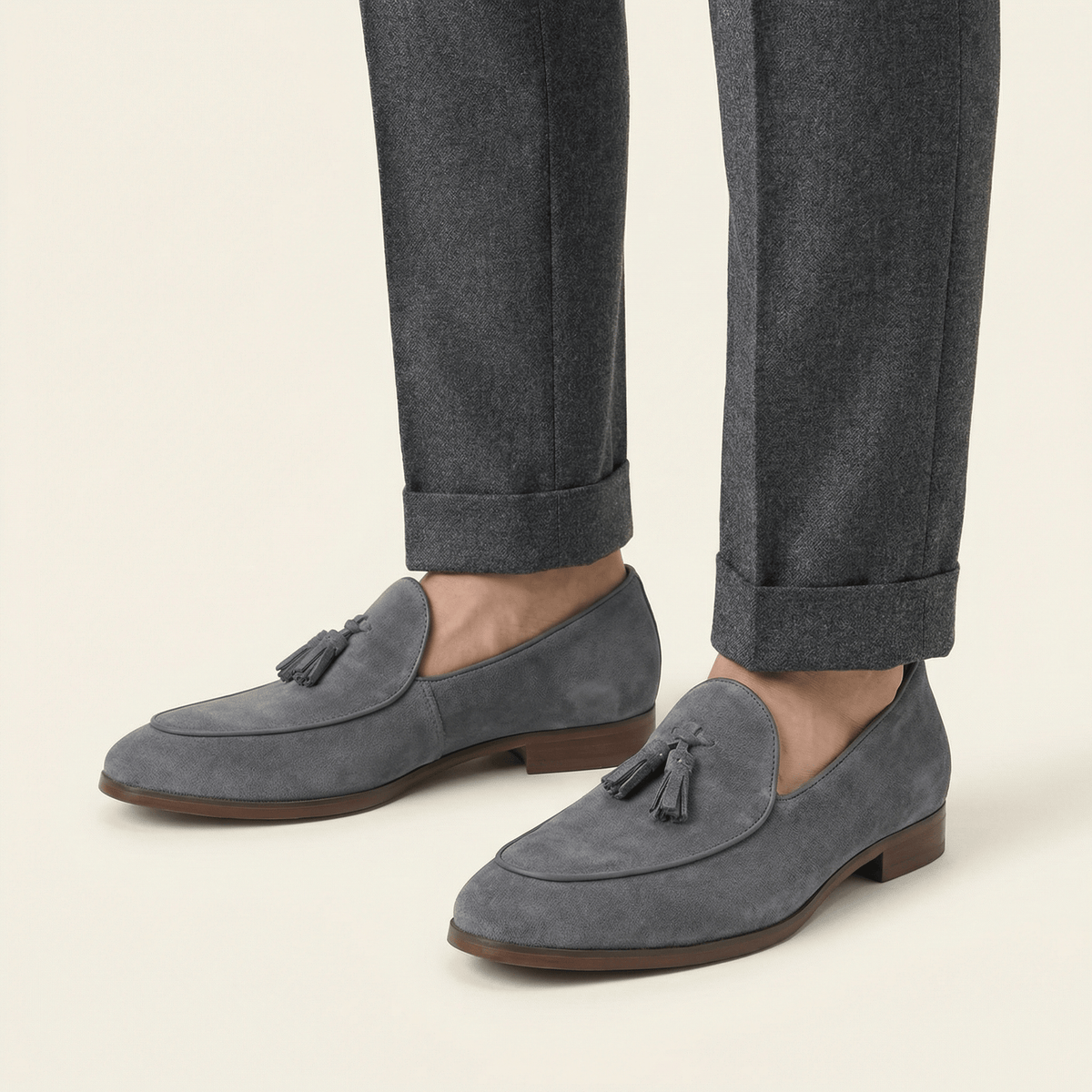 Classic Suede Tassel Loafer with Low Heel