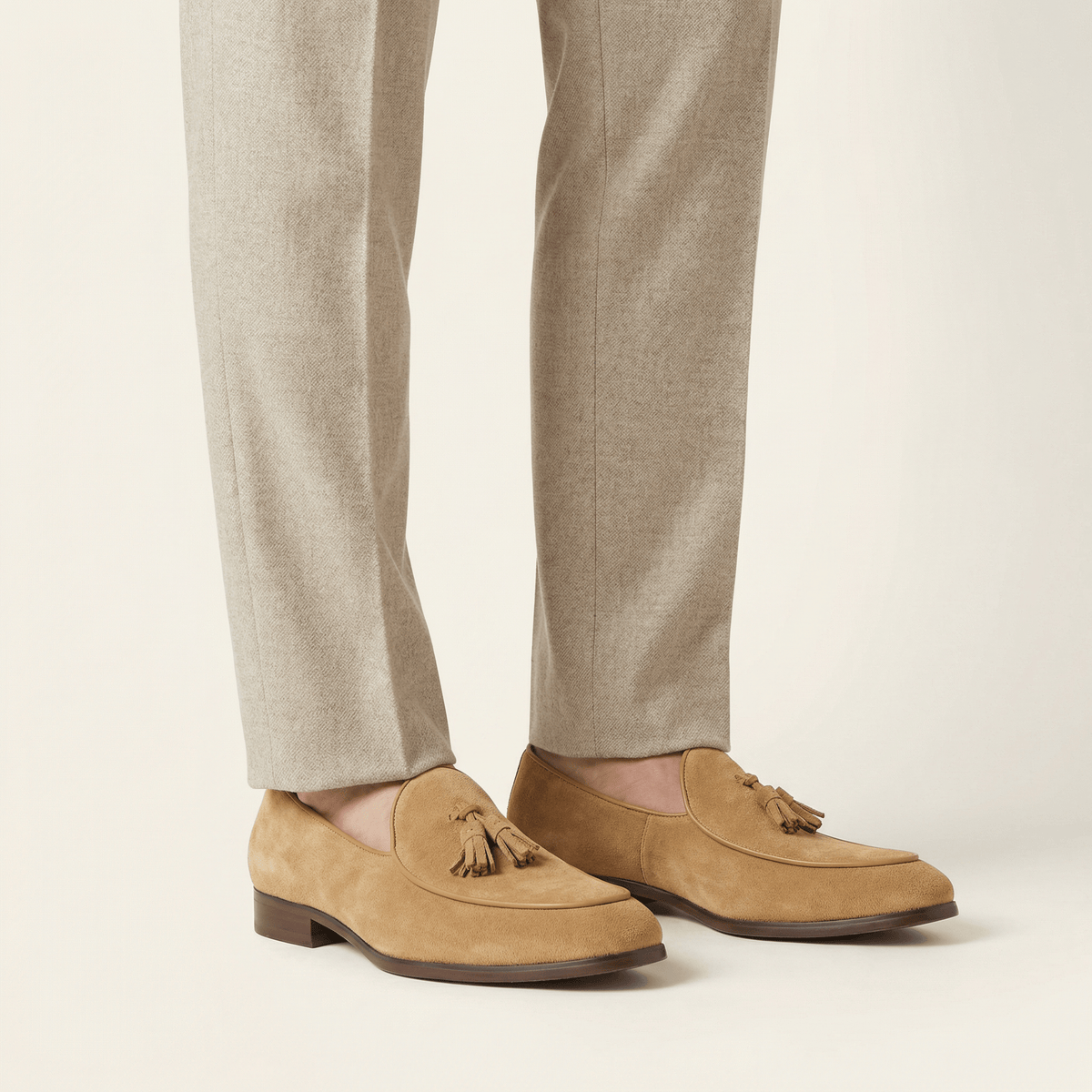 Classic Suede Tassel Loafer with Low Heel