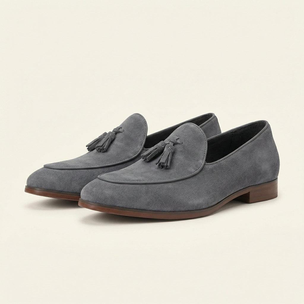 Classic Suede Tassel Loafer with Low Heel