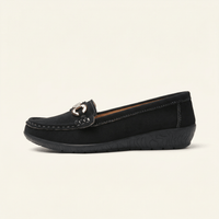 Women's Suede Comfort Loafer with Jewel Detail