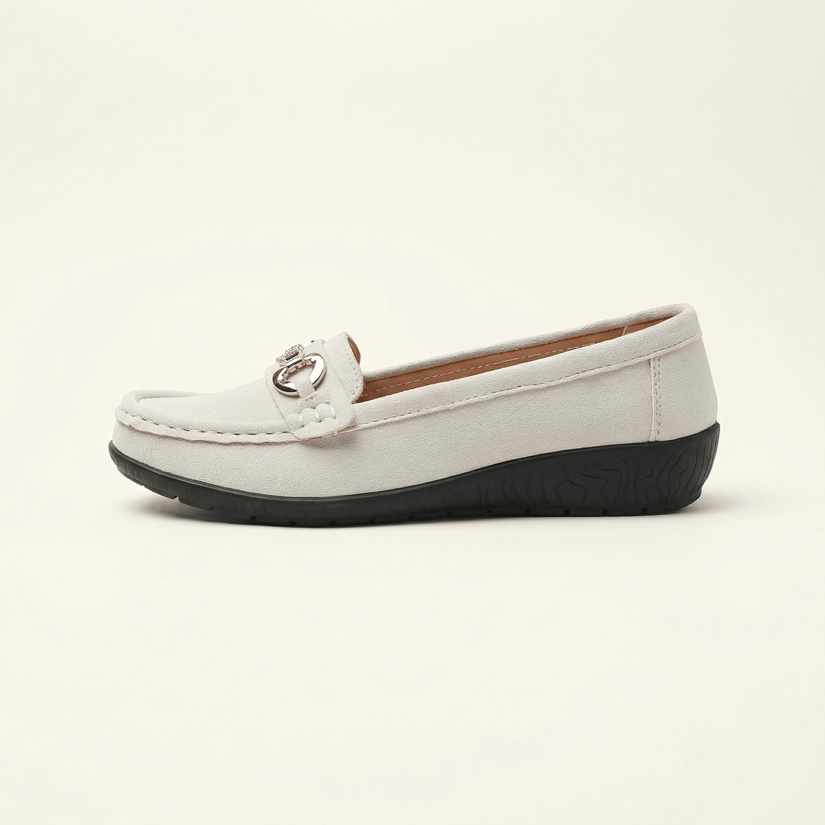 Women's Suede Comfort Loafer with Jewel Detail