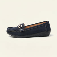 Women's Suede Comfort Loafer with Jewel Detail