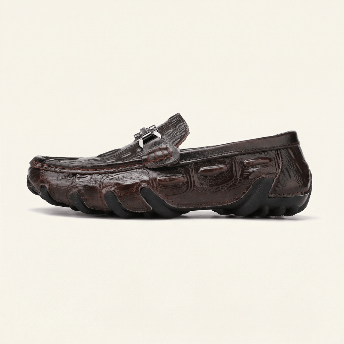 Embossed Leather Bit Driving Loafer
