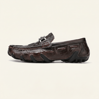 Embossed Leather Bit Driving Loafer