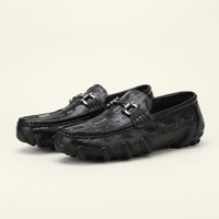 Embossed Leather Bit Driving Loafer