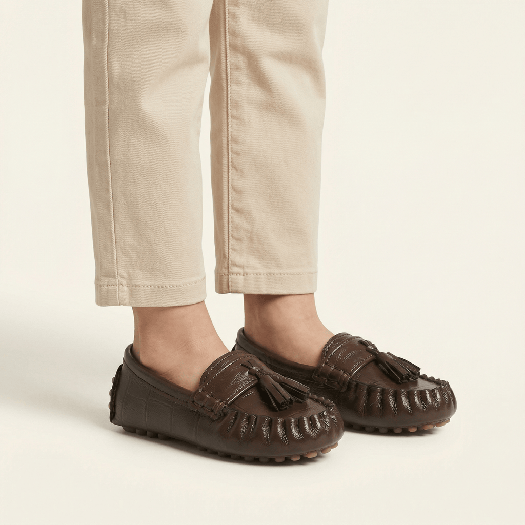 Kids' Tassel Loafer with Pebbled Sole