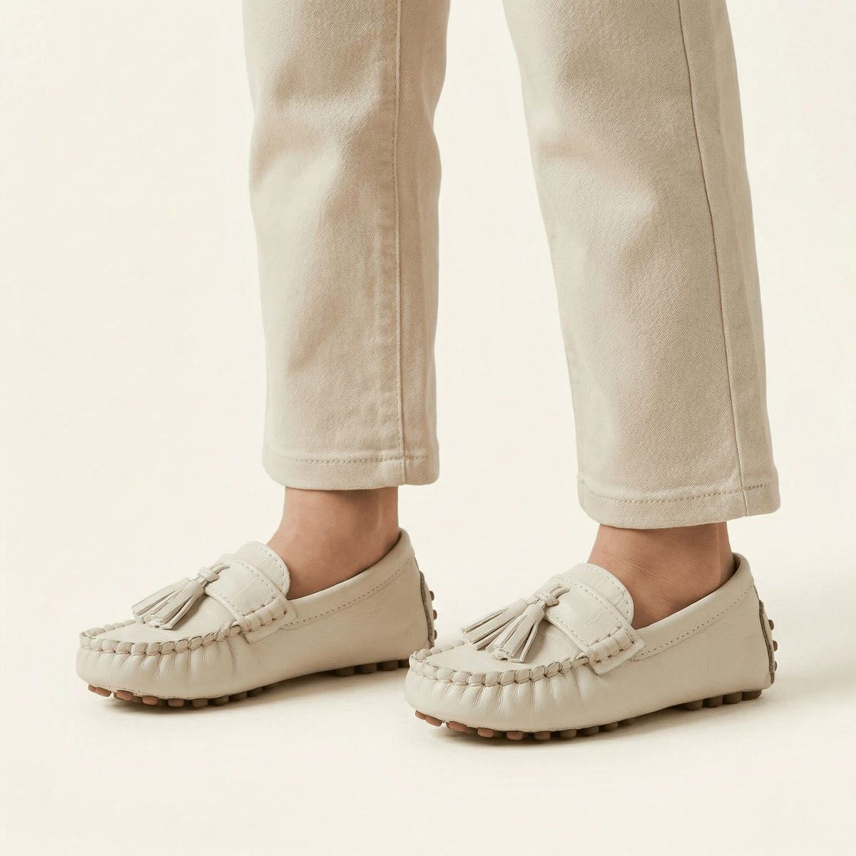 Kids' Tassel Loafer with Pebbled Sole