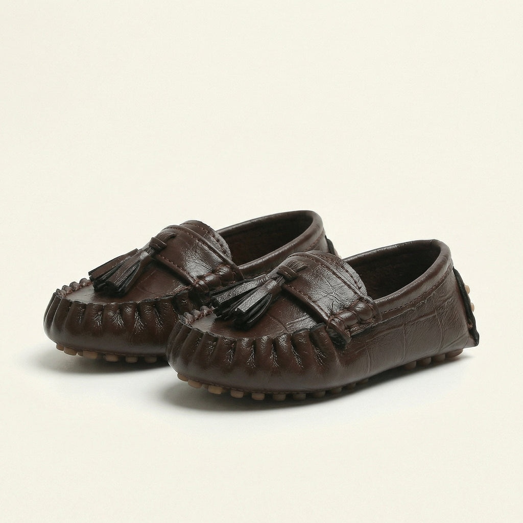 Kids' Tassel Loafer with Pebbled Sole