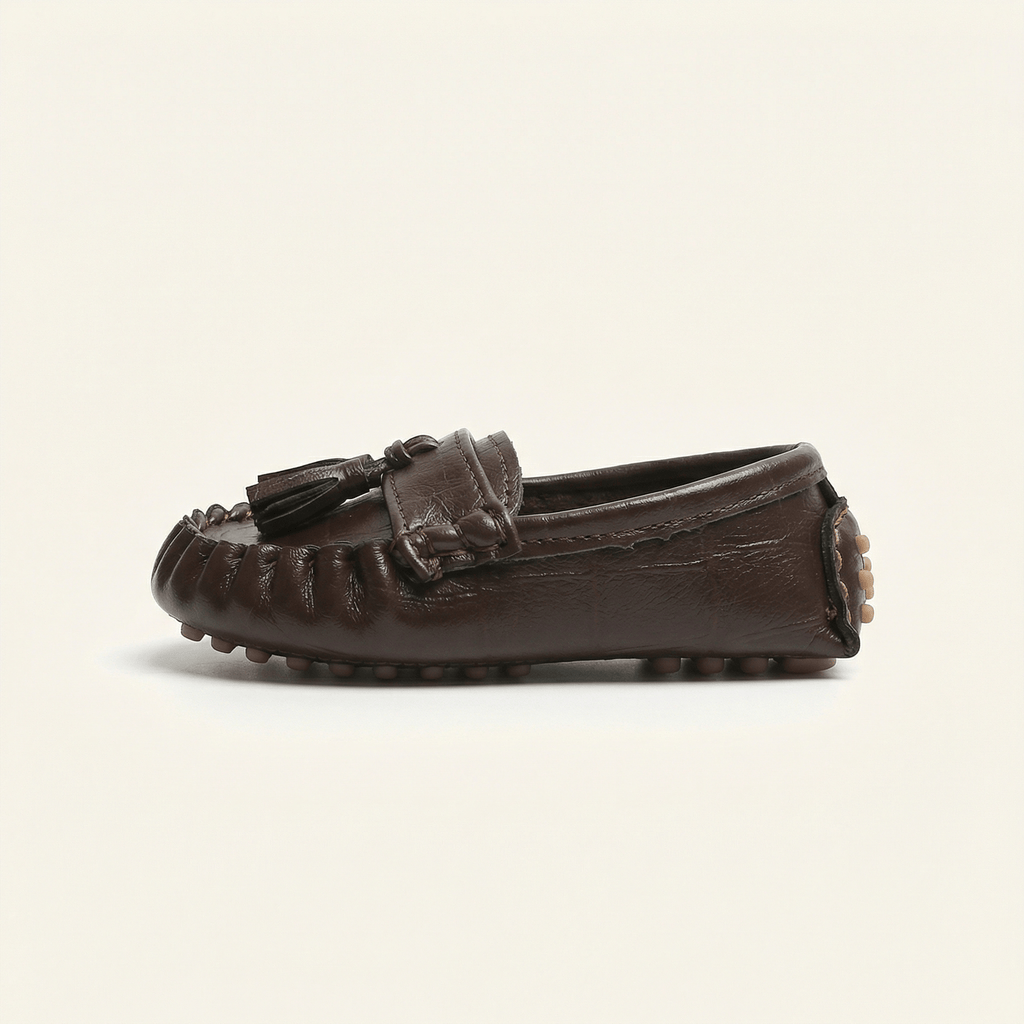 Kids' Tassel Loafer with Pebbled Sole