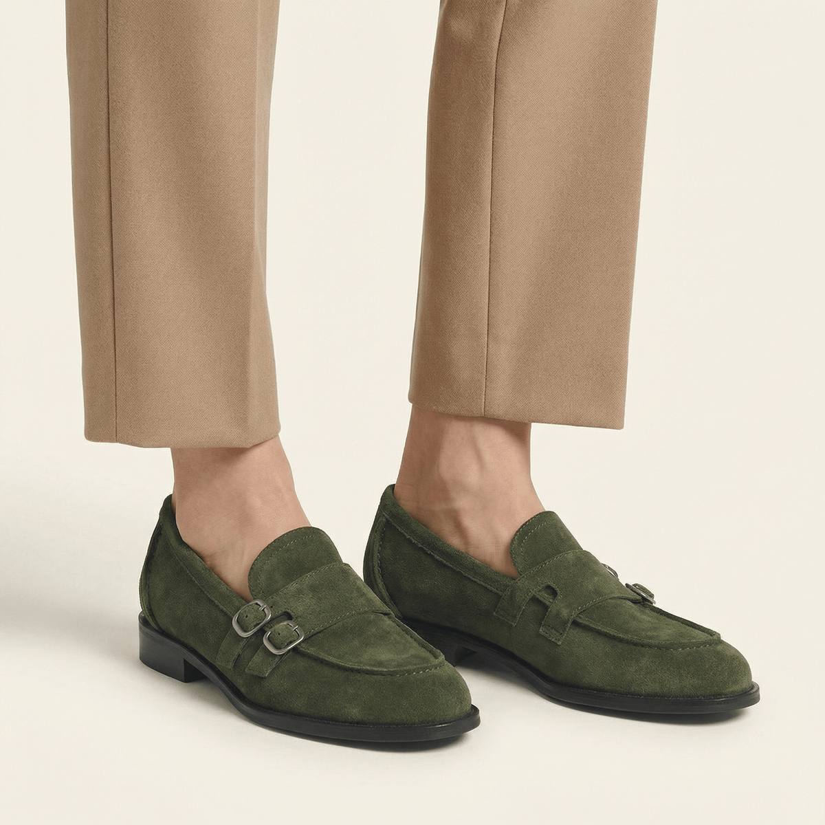 Women's Double-Buckle Low-Heel Loafer