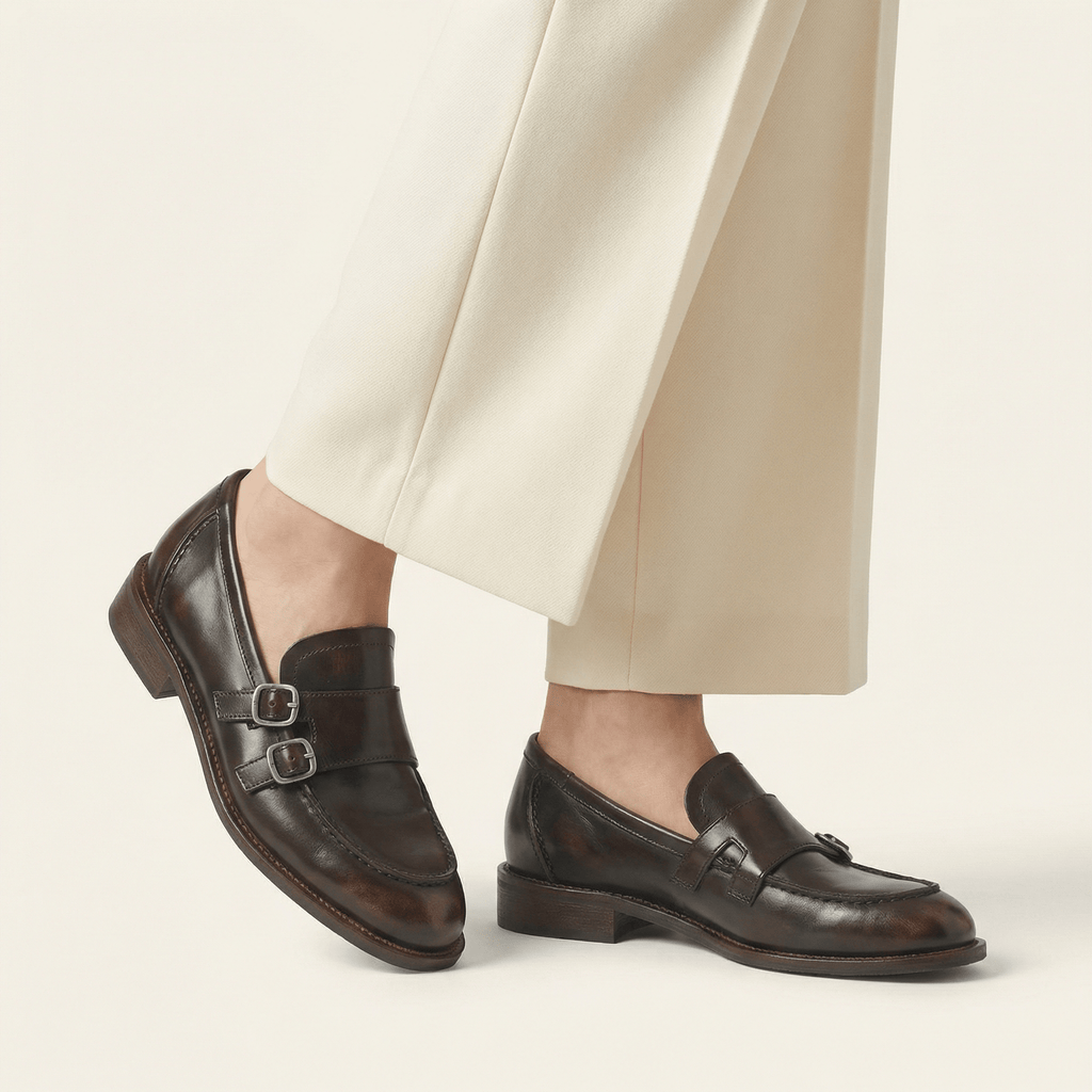 Women's Double-Buckle Low-Heel Loafer