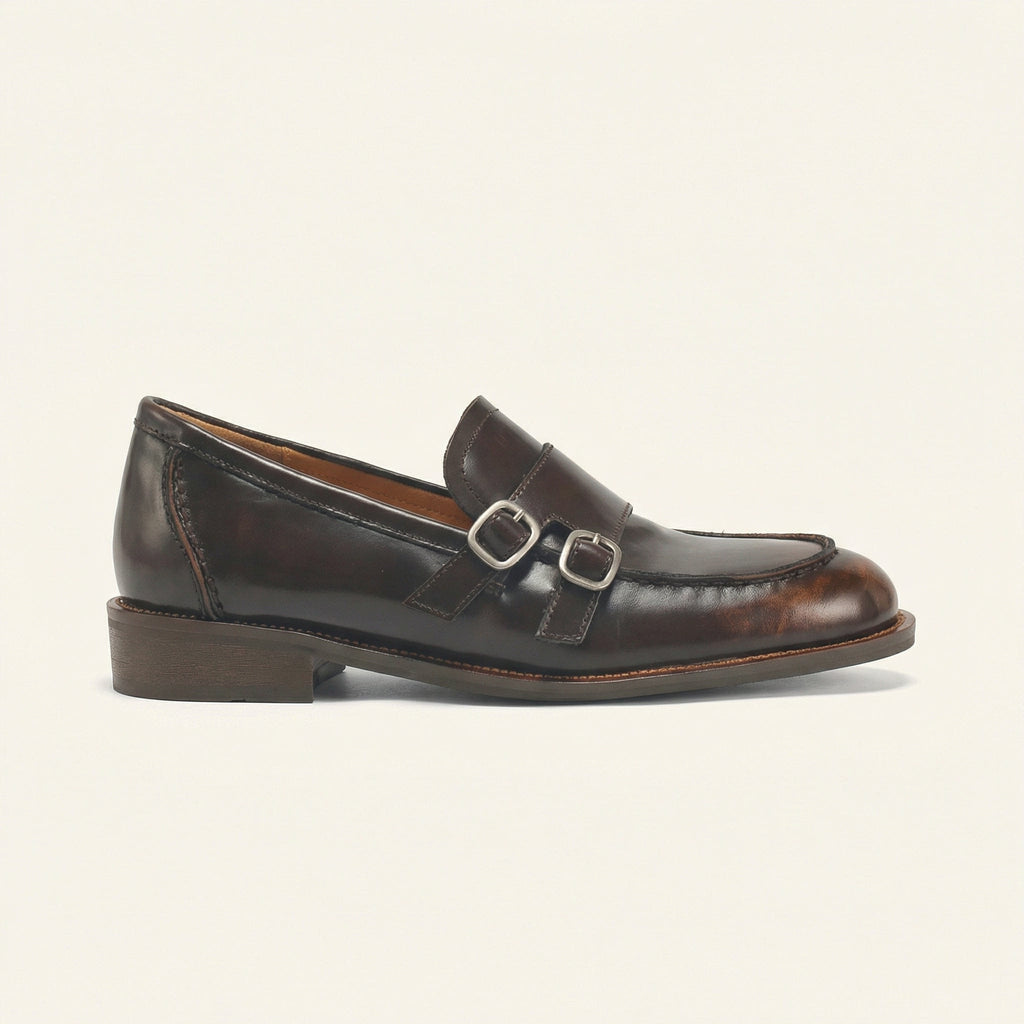 Women's Double-Buckle Low-Heel Loafer