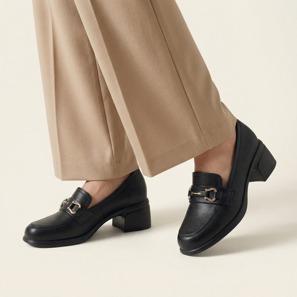 Women's Heeled Leather Bit Loafer