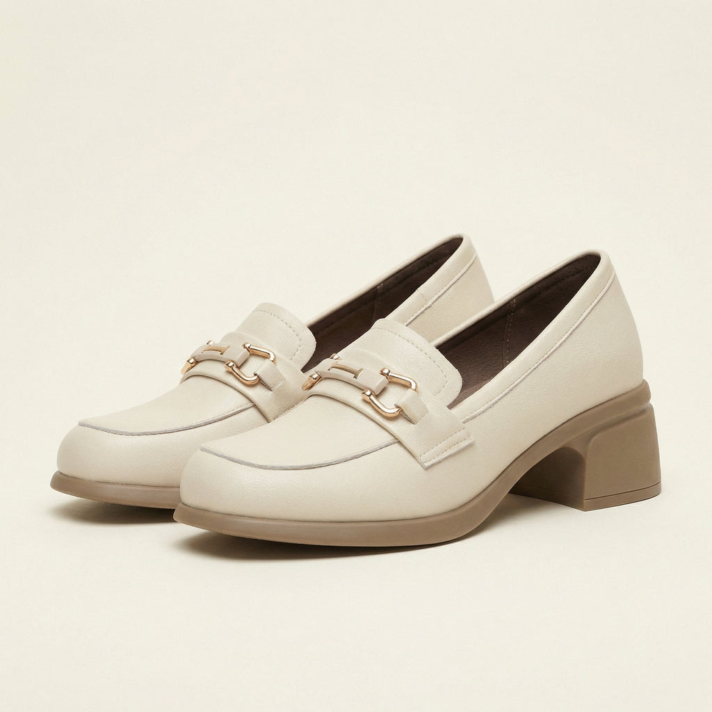 Women's Heeled Leather Bit Loafer