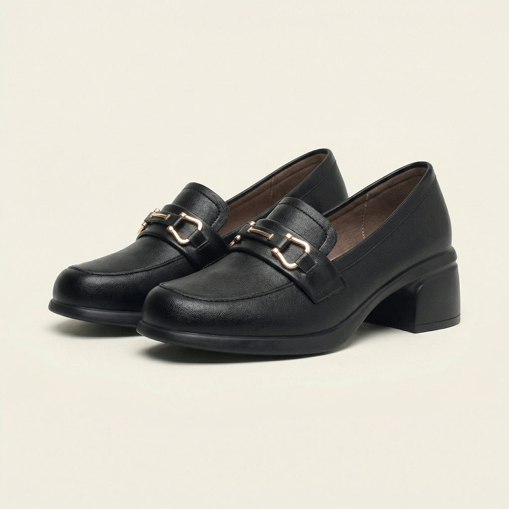 Women's Heeled Leather Bit Loafer