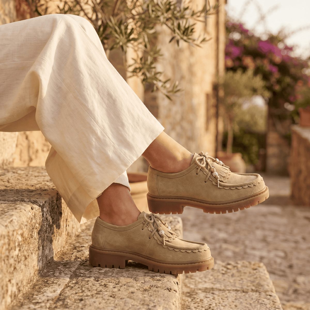 Women's Suede Wedge Loafer