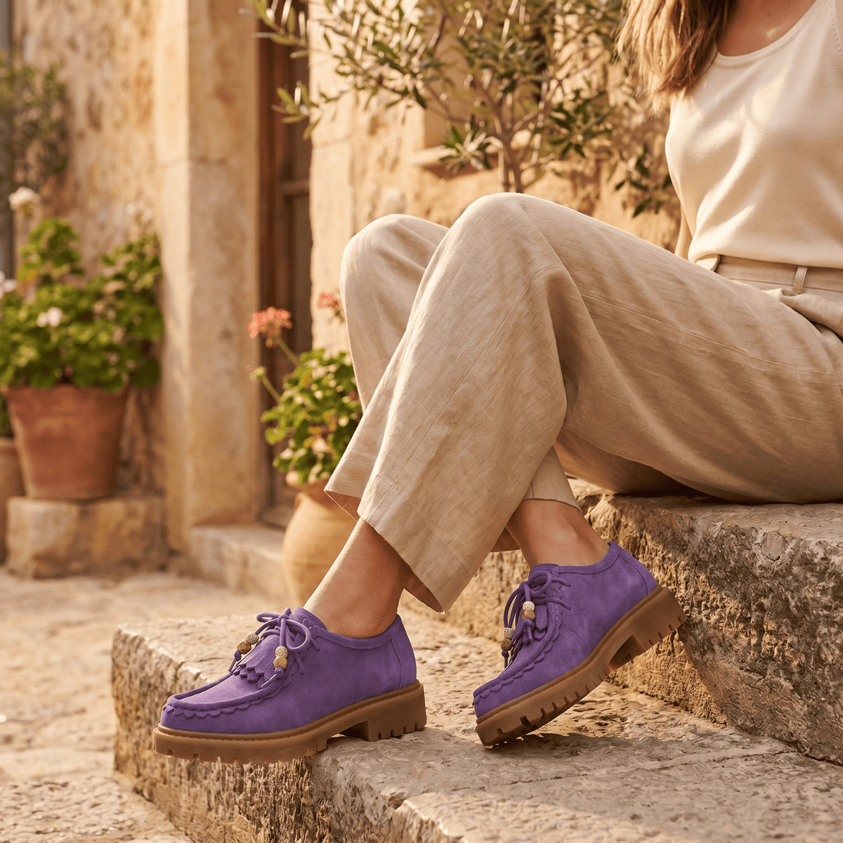Women's Suede Wedge Loafer