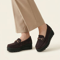 Women's Suede Wedge Bit Loafer