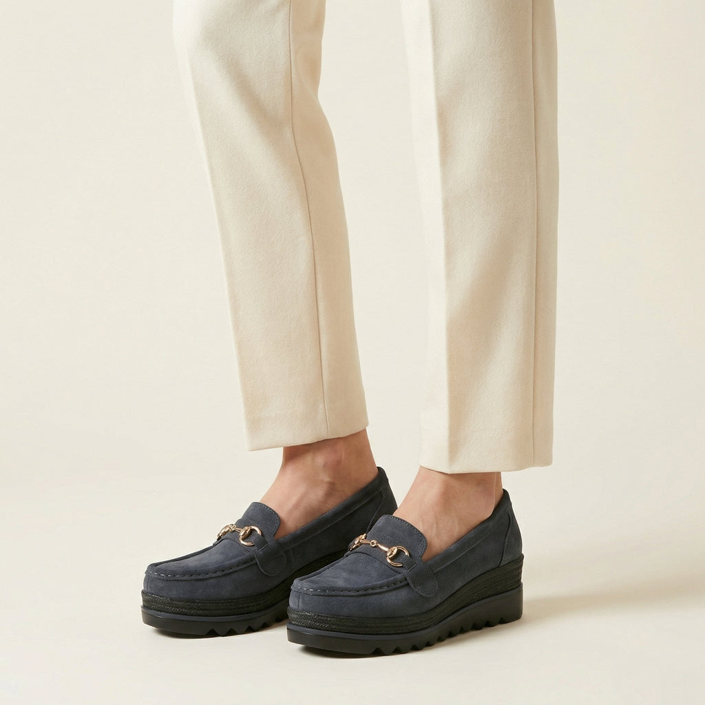 Women's Suede Wedge Bit Loafer