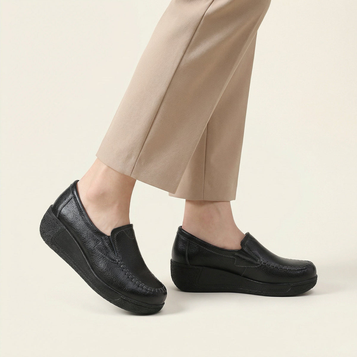 Women's Leather Wedge Loafer
