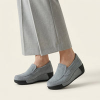 Women's Velvet-Touch Leather Wedge Loafer