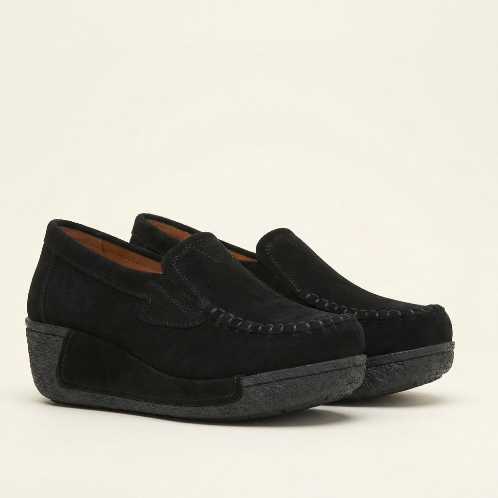 Women's Velvet-Touch Leather Wedge Loafer