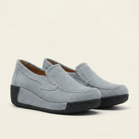 Women's Velvet-Touch Leather Wedge Loafer