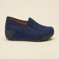 Women's Velvet-Touch Leather Wedge Loafer