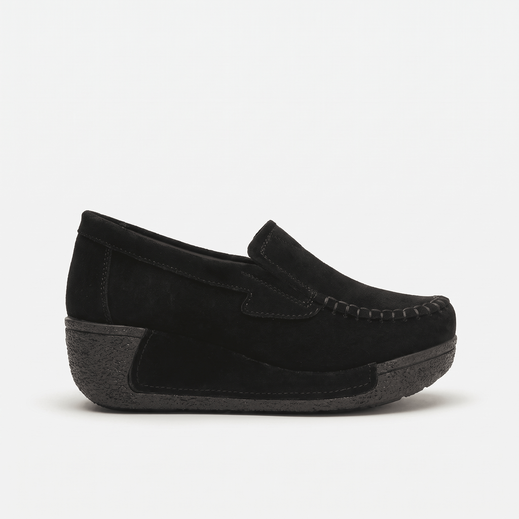 Women's Velvet-Touch Leather Wedge Loafer