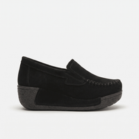 Women's Velvet-Touch Leather Wedge Loafer