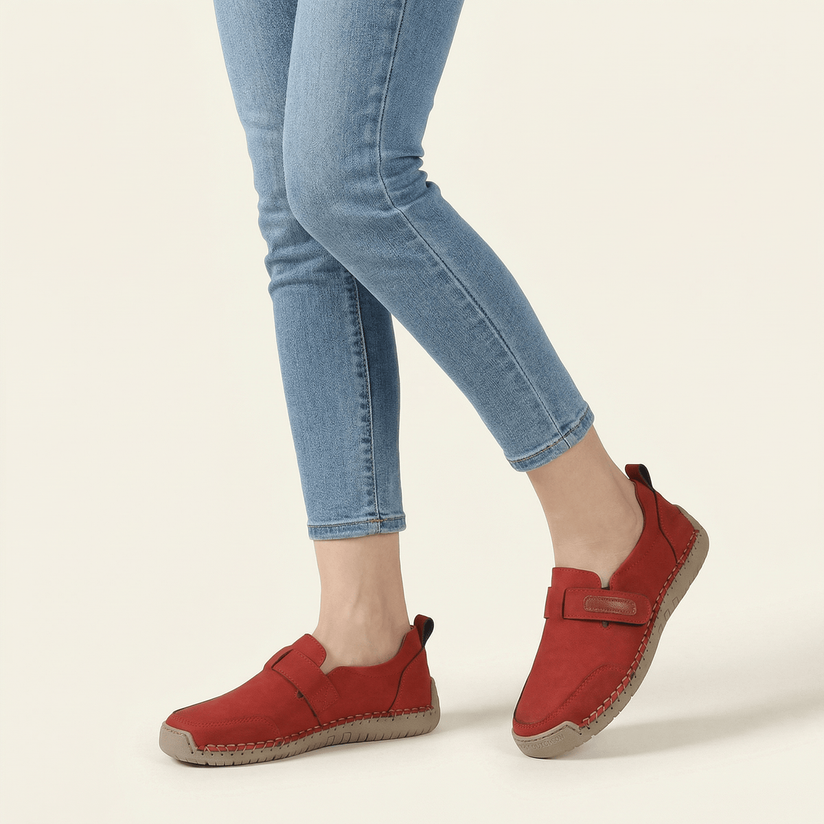 Women's Faux Suede Loafer with Contrast Stitching