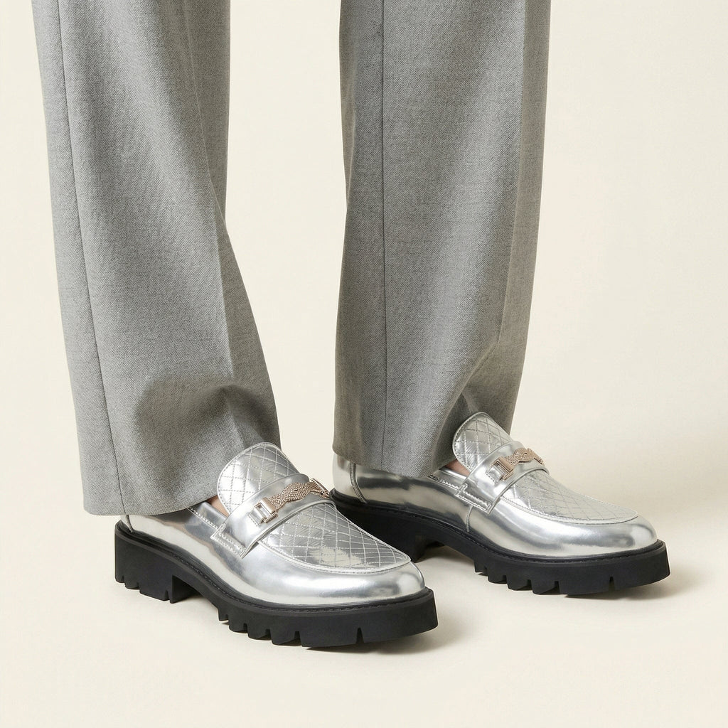 Unisex Metallic Platform Loafer