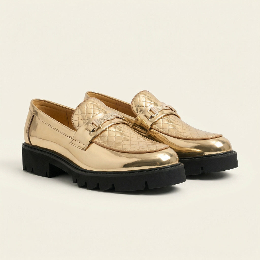 Unisex Metallic Platform Loafer