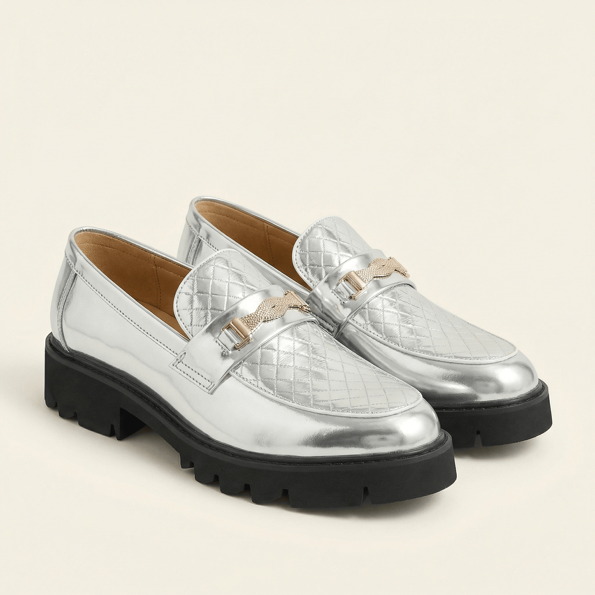 Unisex Metallic Platform Loafer
