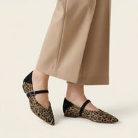 Women's Leopard Loafer with Slim Buckle Strap