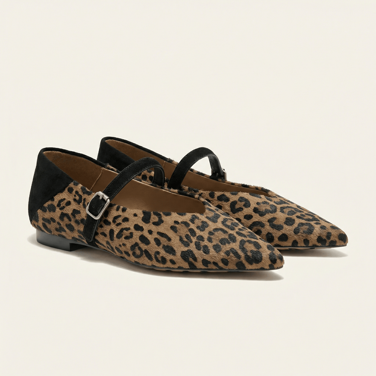 Women's Leopard Loafer with Slim Buckle Strap