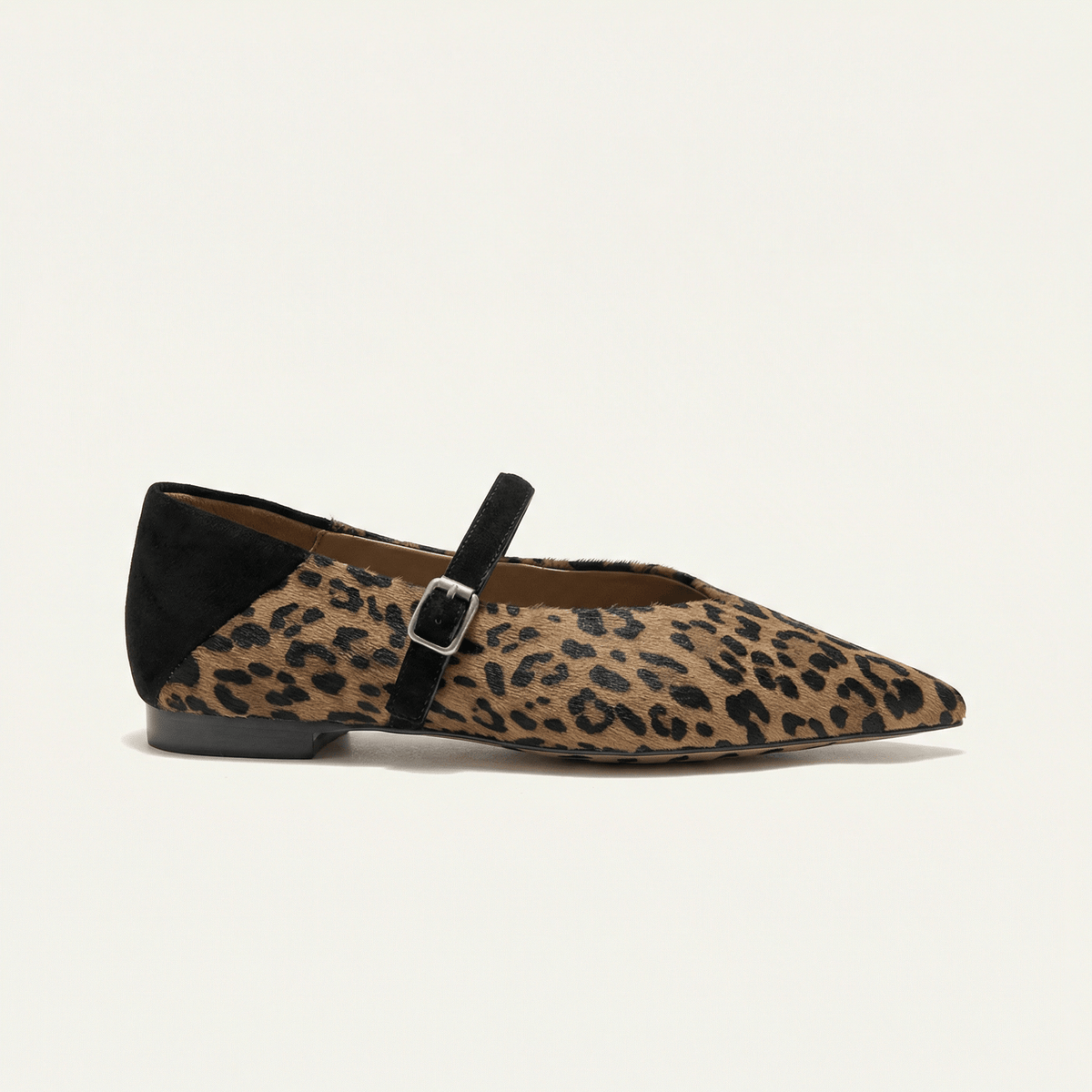 Women's Leopard Loafer with Slim Buckle Strap