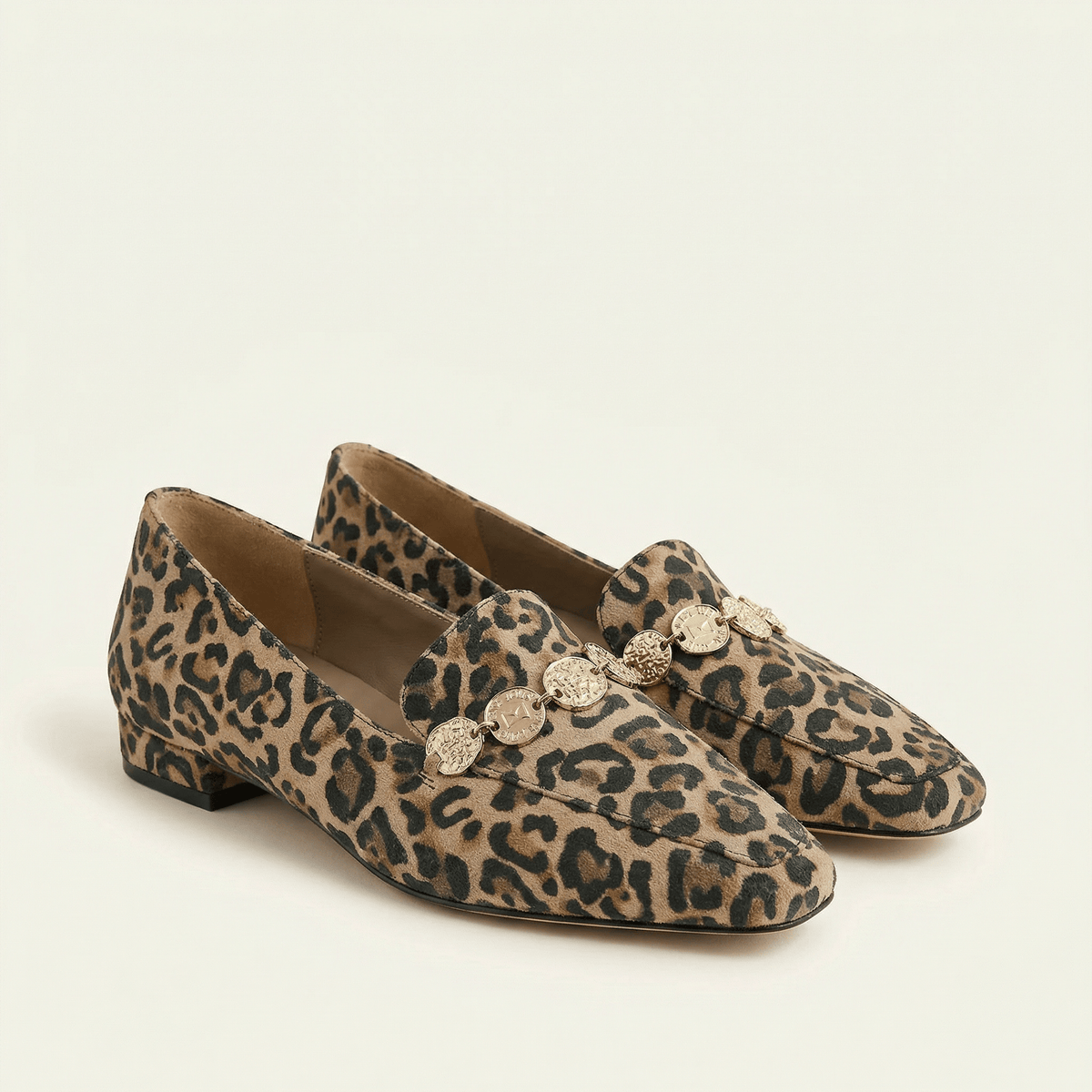 Women's Leopard Pointed-Toe Heeled Loafer