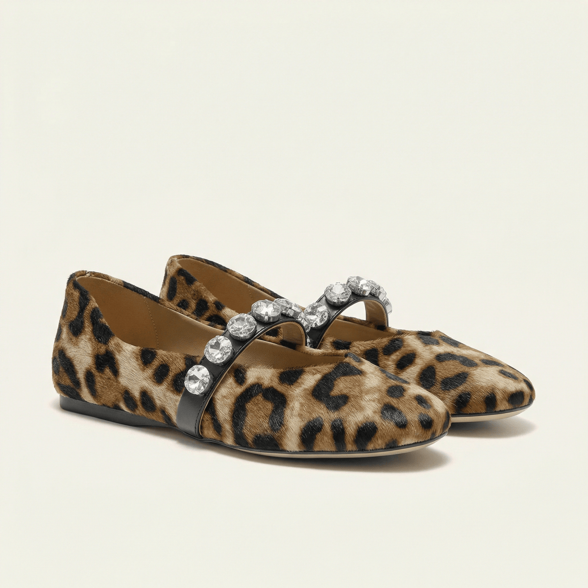 Women's Leopard Loafer with Jeweled Strap