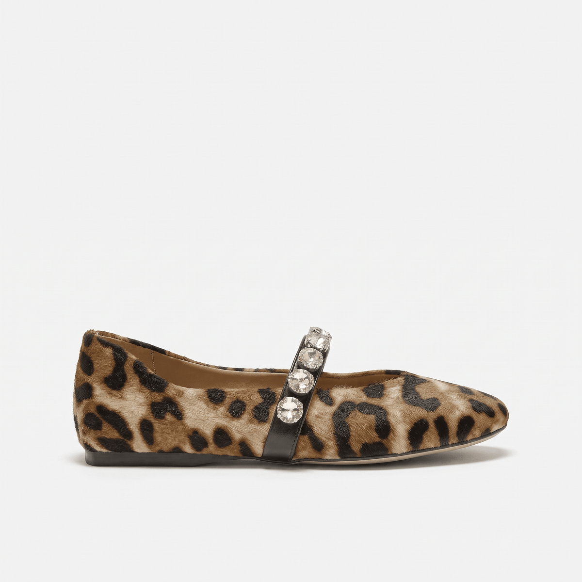 Women's Leopard Loafer with Jeweled Strap