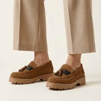 Women's Suede Platform Tassel Loafer