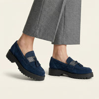 Women's Suede Platform Tassel Loafer